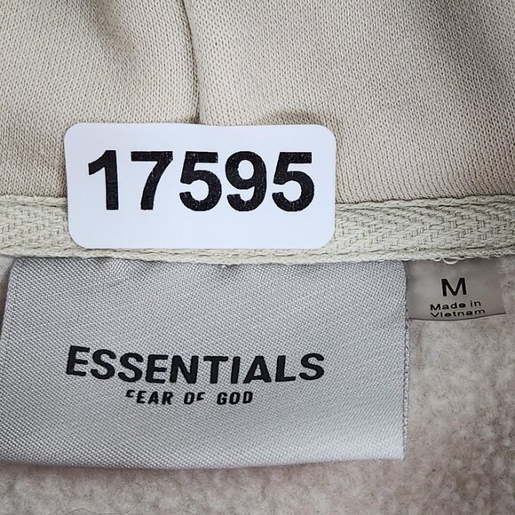 Fear Of God Essentials Hoodie Men Medium Desert Cream Cotton Pullover Sweatshirt - Picture 9 of 14